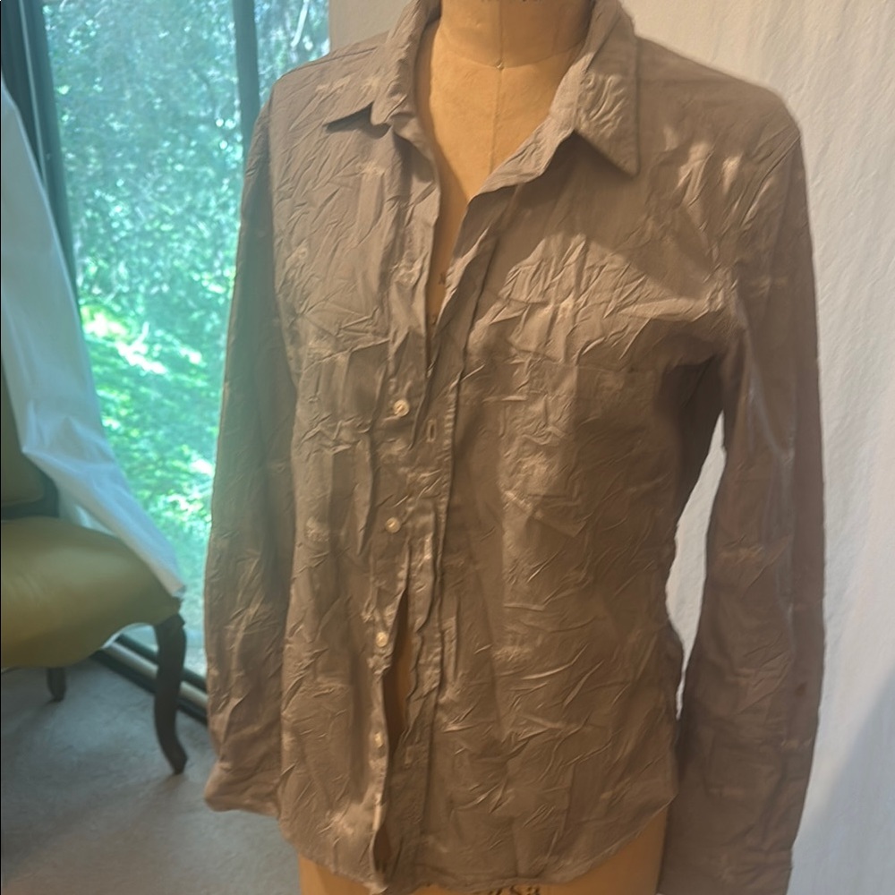 Chic Crinkled Button-Up Shirt
